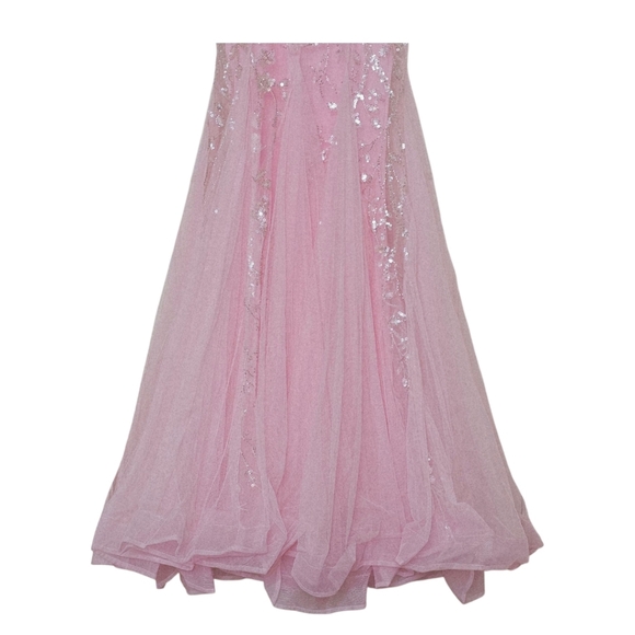 NWOT  - Lace Up Sequin & Beaded Corset Pink Mermaid PROM dress Women’s Size - XS - Picture 9 of 12